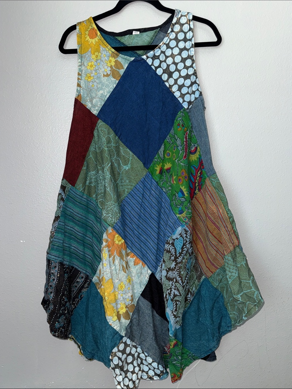 Patchwork A-Line Skirt in Multicolor